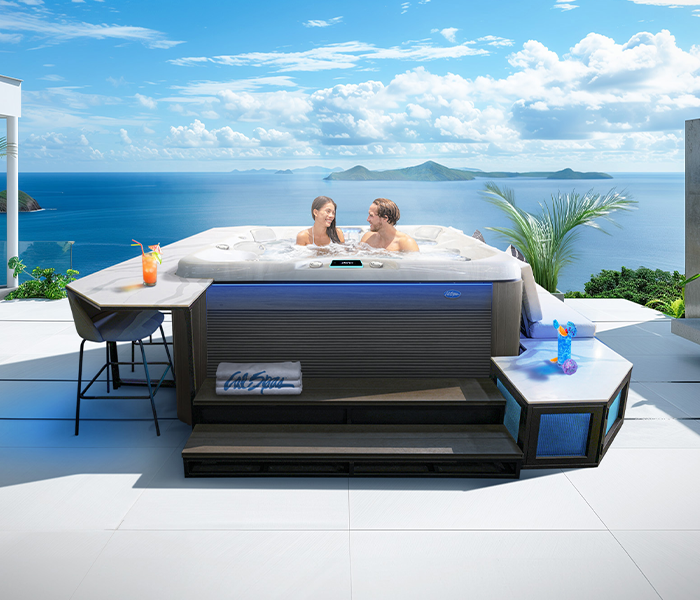 Calspas hot tub being used in a family setting - Nice